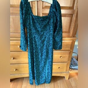 Abercrombie and Fitch Elegant Teal Floral Dress